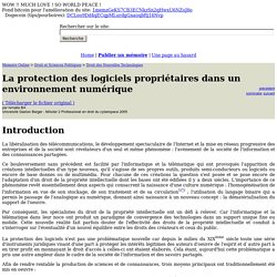 La protection des logiciels propriétaires dans un environnement numérique - Ismaila BA