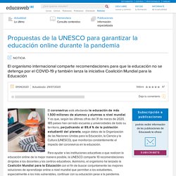 Propuestas de la UNESCO para garantizar la educación online durante la pandemia