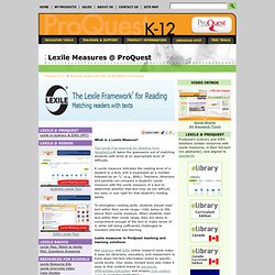 Lexile Measures from MetaMetrics in ProQuest Online Research Tools