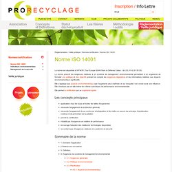 Réglementation / Norme ISO 14001