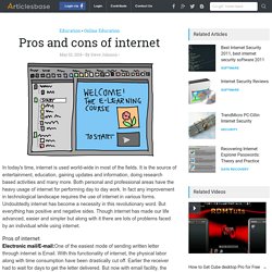 Pros and cons of internet