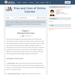 Pros and Cons of Online Courses