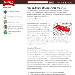 Pros and Cons of Leadership Theories