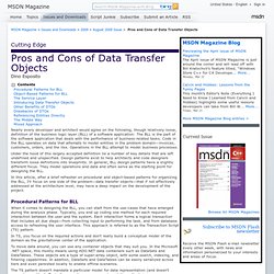 Pros and Cons of Data Transfer Objects