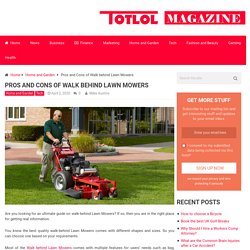 Pros and Cons of Walk behind Lawn Mowers