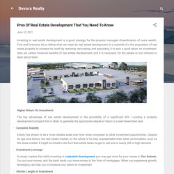 Pros Of Real Estate Development That You Need To Know