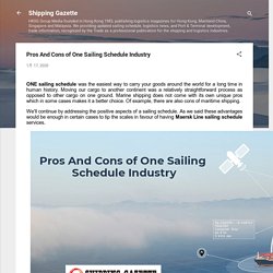 Pros And Cons of One Sailing Schedule Industry