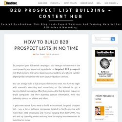 How to Build B2B Prospect lists in no time