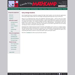 Mathcamp: 3 Juillet au 7 Aout US/Waterville / 15 Mars dead