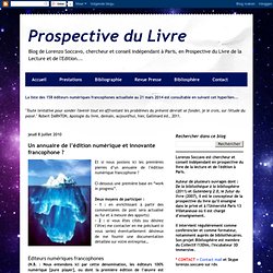 Un annuaire de l’édition numérique et innovante francophone ? -