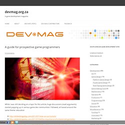 A guide for prospective game programmers » devmag.org.za
