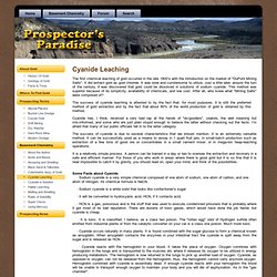 Cyanide Leaching - for recreational gold prospecting