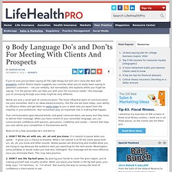 9 Body Language Do's and Don'ts For Meeting With Clients And Prospects
