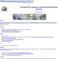 Prospects for peace in the Israeli-Palestinian Conflict.