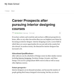 Career Prospects after pursuing interior designing courses