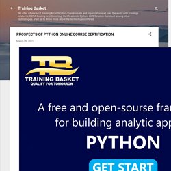 PROSPECTS OF PYTHON ONLINE COURSE CERTIFICATION