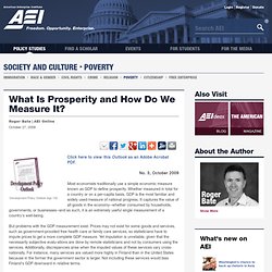 What Is Prosperity and How Do We Measure It?