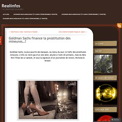 Goldman Sachs finance la prostitution des mineures…
