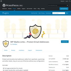 WP Mailto Links – Protect Email Addresses – WordPress plugin