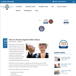 How to Protect Against Elder Abuse
