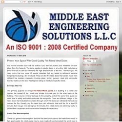 LED Lighting Solutions Oman: Protect Your Space With Good Quality Fire Rated Metal Doors