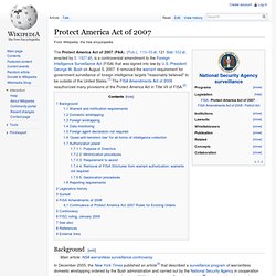 Protect America Act of 2007
