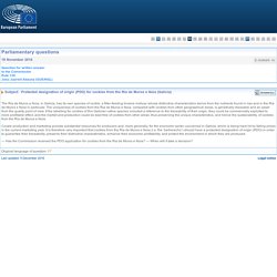 PARLEMENT EUROPEEN - Réponse à question E-008685-16 Protected designation of origin (PDO) for cockles from the Ria de Muros e Noia (Galicia)