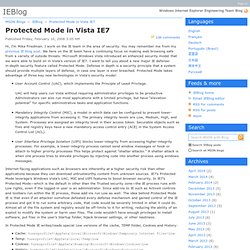 IEBlog : Protected Mode in Vista IE7