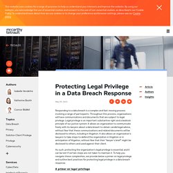 Protecting Legal Privilege in a Data Breach Response
