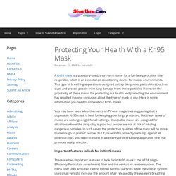 Protecting Your Health With a Kn95 Mask