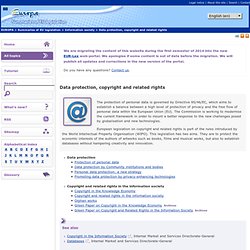 Data protection, copyright and related rights