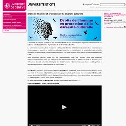 Droits de l’homme et protection de la diversité culturelle - Université et Cité