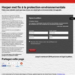 Harper met fin à la protection environnementale