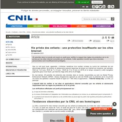 Vie privée des enfants : une protection insuffisante sur les sites Internet - CNIL - Commission nationale de l'informatique et des libertés