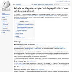 Loi relative à la protection pénale de la propriété littéraire e