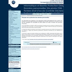Principes de la protection des données personnelles - Fil d’actualité du Service Informatique et libertés du CNRS