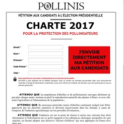 Charte 2017 pour la protection des pollinisateurs