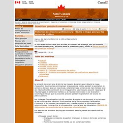 SANTE CANADA / ARLA 04/02/13 Protection des insectes pollinisateurs : réduire le risque posé par les semences traitées