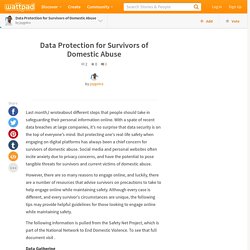 Data Protection for Survivors of Domestic Abuse