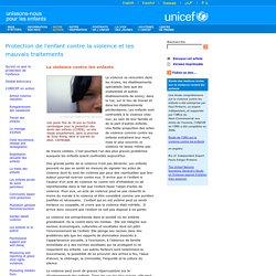 Unicef - Protection de l'enfant contre la violence et les mauvais traitements - Violence