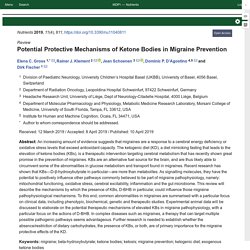 Potential Protective Mechanisms of Ketone Bodies in Migraine Prevention
