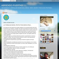 ABRIENDO PUERTAS: LA TURMALINA NEGRA, PROTECTORA INDISCUTIBLE...