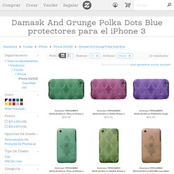 Damask and Grunge Polka Dots - Blue iPhone 3 Cover