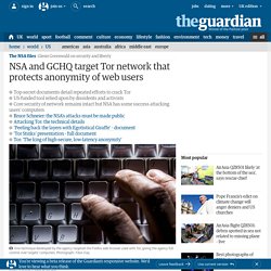 NSA and GCHQ target Tor network that protects anonymity of web users