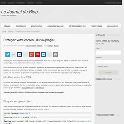 Protégez votre contenu du vol/plagiat