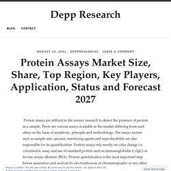 Protein Assays Market Size, Share, Top Region, Key Players, Application, Status and Forecast 2027