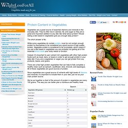 Protein Content in Vegetables