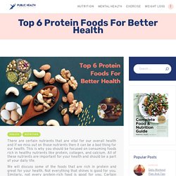 Top 6 Protein Foods For Better Health