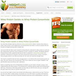 Whey Protein Isolate vs Whey Protein Concentrate