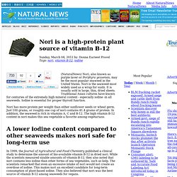 Nori is a high-protein plant source of vitamin B-12